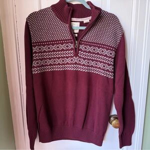 Weatherproof Vintage Men's The Holiday Sweater 1/4 Zip Fair Isle Size Large